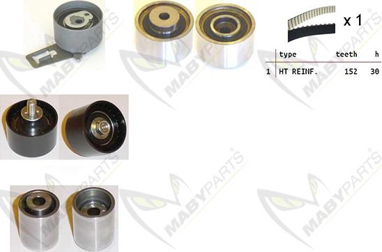 Mabyparts OBK010344 - Комплект зубчатого ремня ГРМ autospares.lv