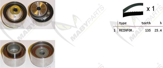 Mabyparts OBK010346 - Комплект зубчатого ремня ГРМ autospares.lv