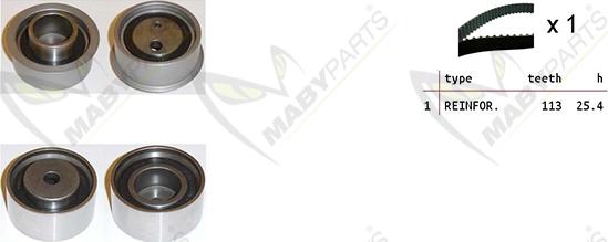 Mabyparts OBK010348 - Комплект зубчатого ремня ГРМ autospares.lv