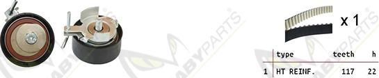 Mabyparts OBK010350 - Комплект зубчатого ремня ГРМ autospares.lv