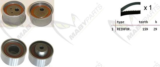 Mabyparts OBK010353 - Комплект зубчатого ремня ГРМ autospares.lv