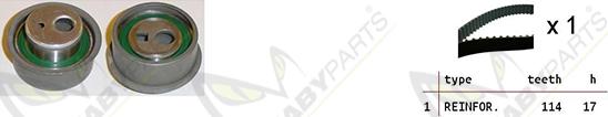 Mabyparts OBK010363 - Комплект зубчатого ремня ГРМ autospares.lv