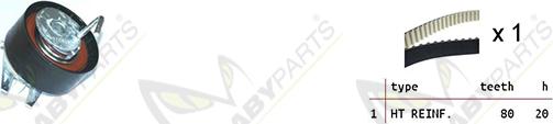 Mabyparts OBK010305 - Комплект зубчатого ремня ГРМ autospares.lv