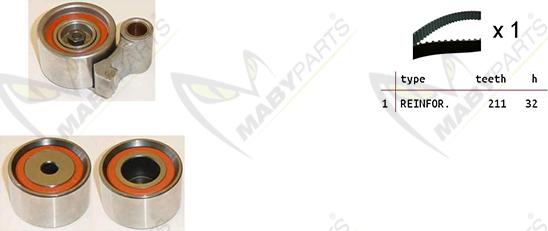 Mabyparts OBK010307 - Комплект зубчатого ремня ГРМ autospares.lv