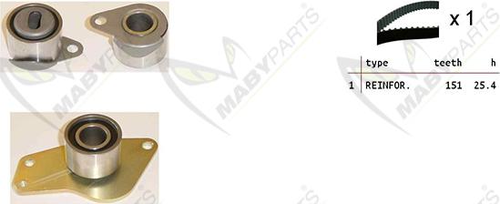 Mabyparts OBK010315 - Комплект зубчатого ремня ГРМ autospares.lv