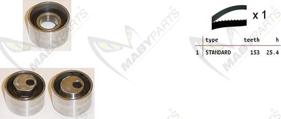 Mabyparts OBK010389 - Комплект зубчатого ремня ГРМ autospares.lv