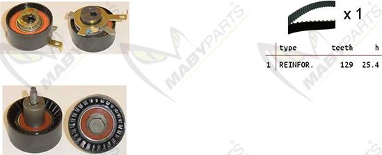 Mabyparts OBK010334 - Комплект зубчатого ремня ГРМ autospares.lv