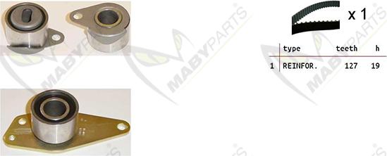 Mabyparts OBK010335 - Комплект зубчатого ремня ГРМ autospares.lv