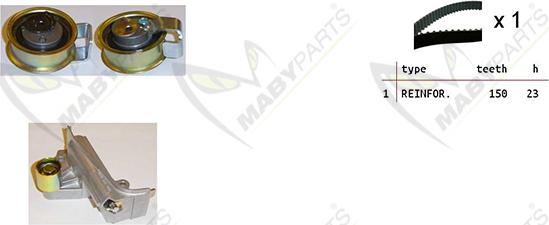 Mabyparts OBK010336 - Комплект зубчатого ремня ГРМ autospares.lv