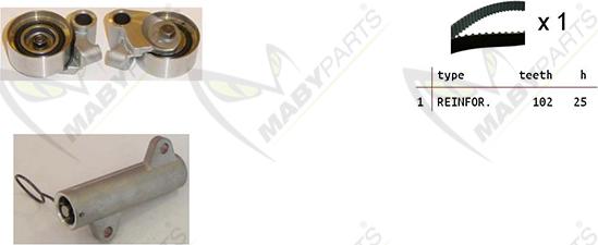 Mabyparts OBK010338 - Комплект зубчатого ремня ГРМ autospares.lv