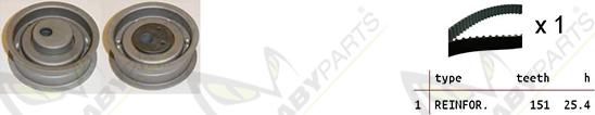 Mabyparts OBK010325 - Комплект зубчатого ремня ГРМ autospares.lv