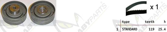 Mabyparts OBK010322 - Комплект зубчатого ремня ГРМ autospares.lv