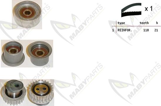 Mabyparts OBK010327 - Комплект зубчатого ремня ГРМ autospares.lv