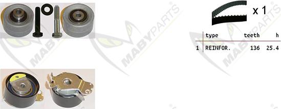 Mabyparts OBK010379 - Комплект зубчатого ремня ГРМ autospares.lv