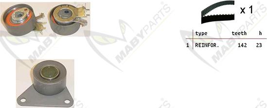 Mabyparts OBK010374 - Комплект зубчатого ремня ГРМ autospares.lv