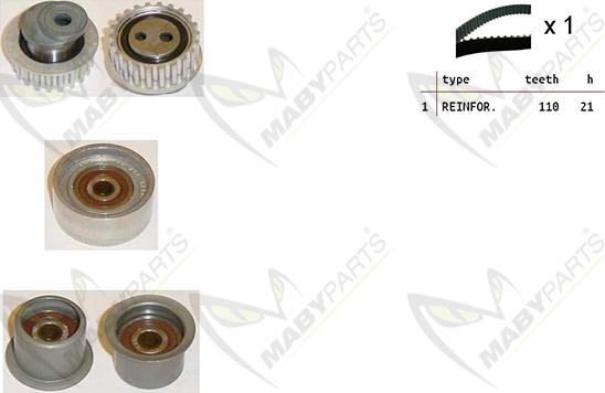 Mabyparts OBK010378 - Комплект зубчатого ремня ГРМ autospares.lv