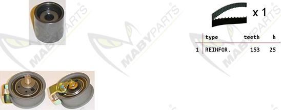 Mabyparts OBK010372 - Комплект зубчатого ремня ГРМ autospares.lv