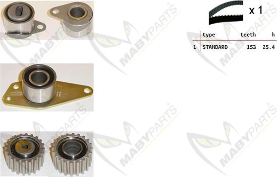 Mabyparts OBK010296 - Комплект зубчатого ремня ГРМ autospares.lv