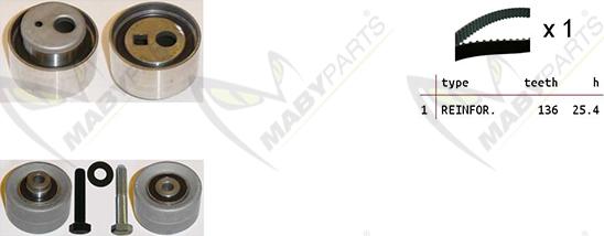 Mabyparts OBK010292 - Комплект зубчатого ремня ГРМ autospares.lv