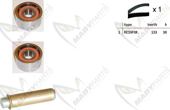 Mabyparts OBK010249 - Комплект зубчатого ремня ГРМ autospares.lv
