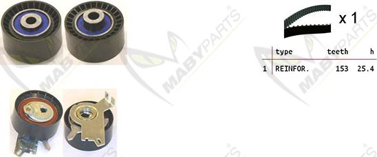 Mabyparts OBK010244 - Комплект зубчатого ремня ГРМ autospares.lv