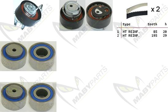 Mabyparts OBK010241 - Комплект зубчатого ремня ГРМ autospares.lv