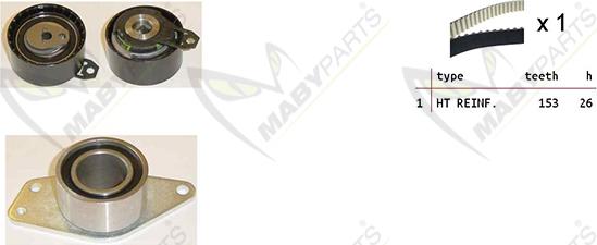 Mabyparts OBK010243 - Комплект зубчатого ремня ГРМ autospares.lv