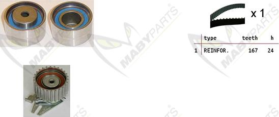 Mabyparts OBK010255 - Комплект зубчатого ремня ГРМ autospares.lv