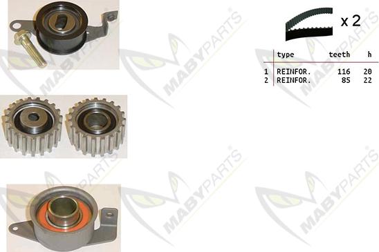 Mabyparts OBK010250 - Комплект зубчатого ремня ГРМ autospares.lv