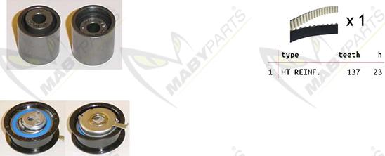 Mabyparts OBK010257 - Комплект зубчатого ремня ГРМ autospares.lv