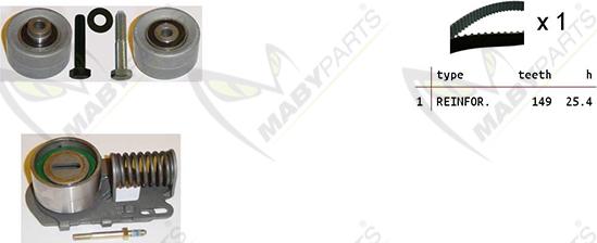 Mabyparts OBK010268 - Комплект зубчатого ремня ГРМ autospares.lv