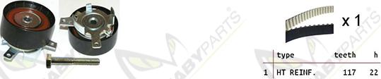 Mabyparts OBK010200 - Комплект зубчатого ремня ГРМ autospares.lv