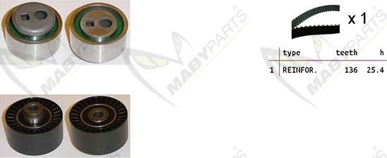 Mabyparts OBK010219 - Комплект зубчатого ремня ГРМ autospares.lv