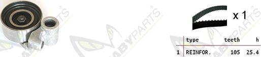 Mabyparts OBK010211 - Комплект зубчатого ремня ГРМ autospares.lv