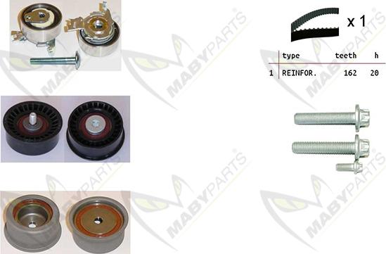 Mabyparts OBK010213 - Комплект зубчатого ремня ГРМ autospares.lv