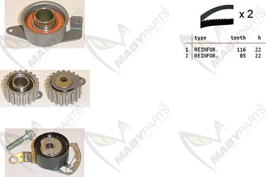 Mabyparts OBK010212 - Комплект зубчатого ремня ГРМ autospares.lv