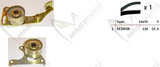 Mabyparts OBK010280 - Комплект зубчатого ремня ГРМ autospares.lv
