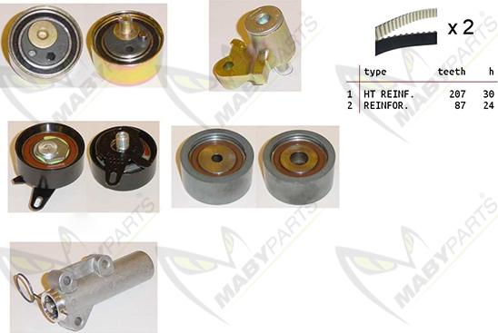 Mabyparts OBK010239 - Комплект зубчатого ремня ГРМ autospares.lv