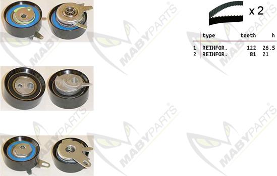 Mabyparts OBK010234 - Комплект зубчатого ремня ГРМ autospares.lv