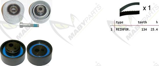 Mabyparts OBK010237 - Комплект зубчатого ремня ГРМ autospares.lv