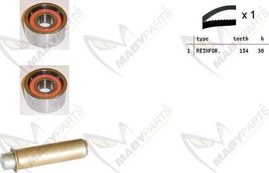 Mabyparts OBK010229 - Комплект зубчатого ремня ГРМ autospares.lv