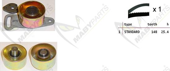 Mabyparts OBK010274 - Комплект зубчатого ремня ГРМ autospares.lv