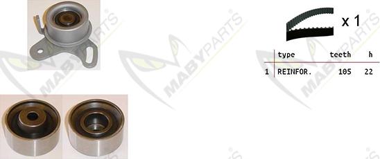 Mabyparts OBK010273 - Комплект зубчатого ремня ГРМ autospares.lv
