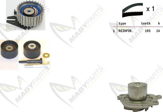 Mabyparts OBKWP0099 - Водяной насос + комплект зубчатого ремня ГРМ autospares.lv