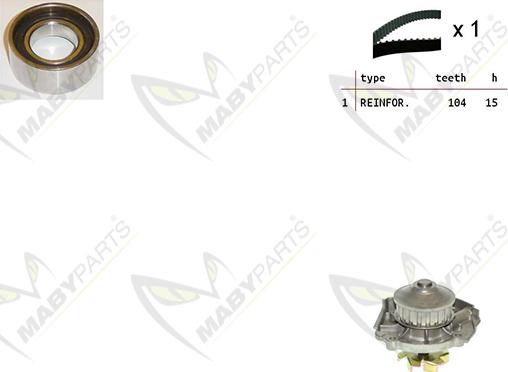 Mabyparts OBKWP0093 - Водяной насос + комплект зубчатого ремня ГРМ autospares.lv
