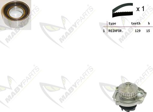 Mabyparts OBKWP0059 - Водяной насос + комплект зубчатого ремня ГРМ autospares.lv