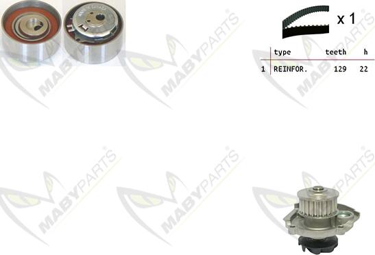 Mabyparts OBKWP0050 - Водяной насос + комплект зубчатого ремня ГРМ autospares.lv