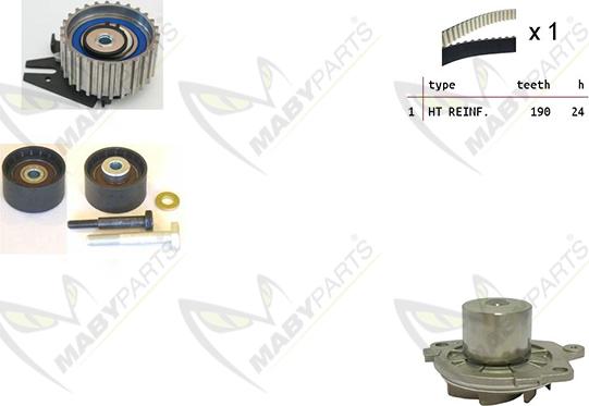 Mabyparts OBKWP0069 - Водяной насос + комплект зубчатого ремня ГРМ autospares.lv