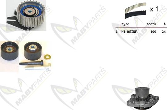 Mabyparts OBKWP0060 - Водяной насос + комплект зубчатого ремня ГРМ autospares.lv