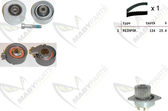 Mabyparts OBKWP0089 - Водяной насос + комплект зубчатого ремня ГРМ autospares.lv